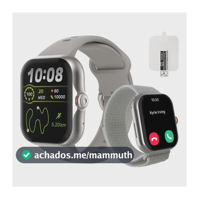 Smartwatch Bettdow Fb055 1.85  Esportivo Ia Gps 3atm Música Prateado Cinza