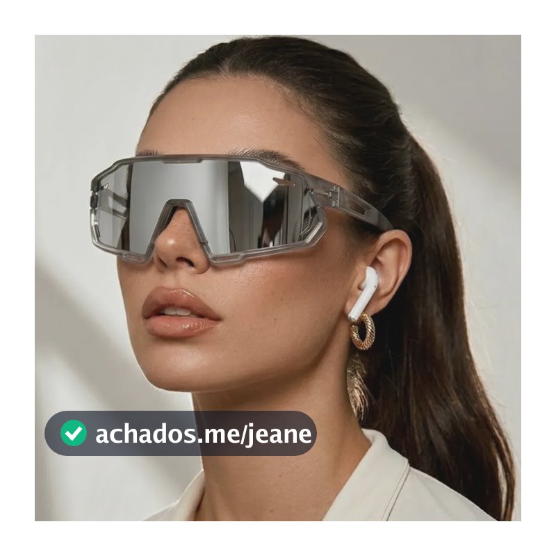 Óculos Esportivo Polarizado Ciclismo Bike Corrida Baixa Pace Lente Cinza Transparente Prata