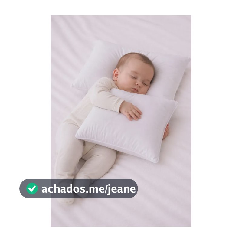 Kit 2 Travesseiro Infantil 100% Algodão Bebe De Berço Antialérgico Lavável Macio Respirável Para Criança Dormir De Neném Branco Percal Inodoro Antitraça Antimofo - 30 Cm X 40 Cm - Renova Enxovais