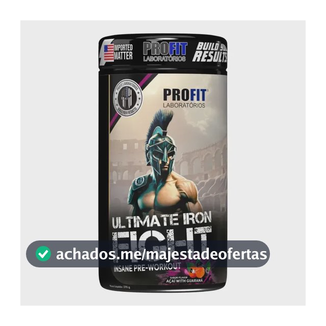 Suplemento em pó Pré Treino Ultimate Iron Fight sabor Açaí com guaraná x 270g - Profit Laboratórios