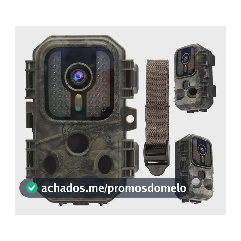 Câmera De Trilha Caça De Visão Noturna Prova 3 Lentes 4k Hd