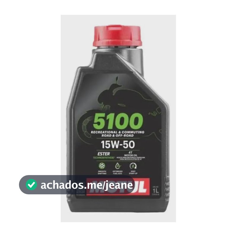 Óleo de motor semi-sintético 5100 4T 15W-50 para moto e quadriciclo 1 Litro Motul