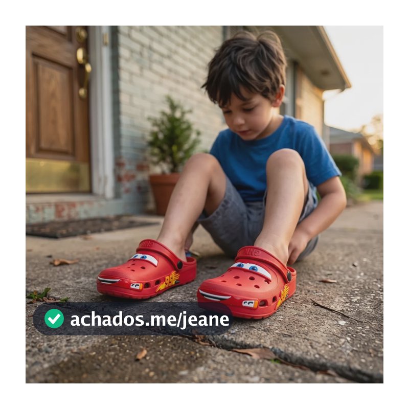 Babuche Relâmpago Mcqueen Elegante Leve Infantil Variados Vermelho Mcqueen 37/38