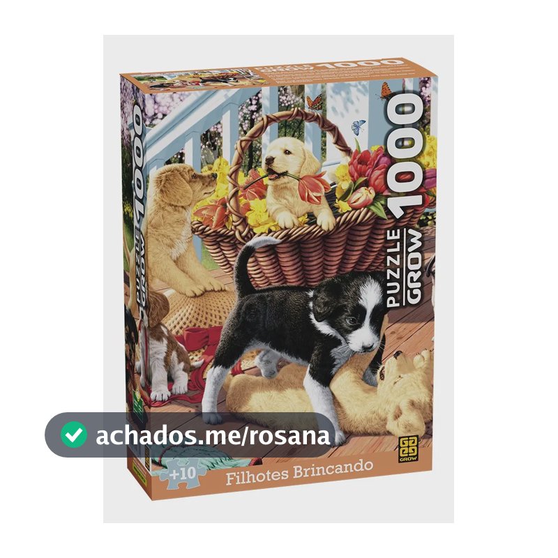 Quebra Cabeça 1000 Peças Filhotes Brincando Grow