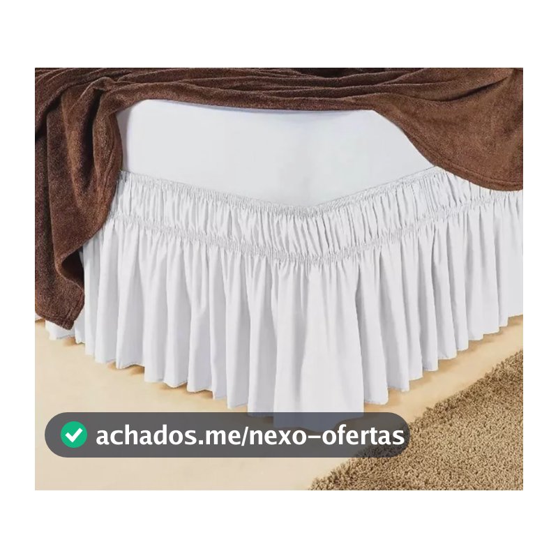Saia Colchão Box Cama Casal Queen Microfibra 2 Elásticos Cor Branco