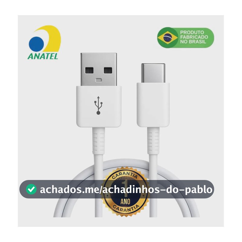 Cabo Carregador Usb-C Para Samsung A04 A05 A06 A07 A14 A15 A16 A17 A24 A25 A26 A27 A54 A55 A56 A57 Tramissão De Dados Carga Rápida