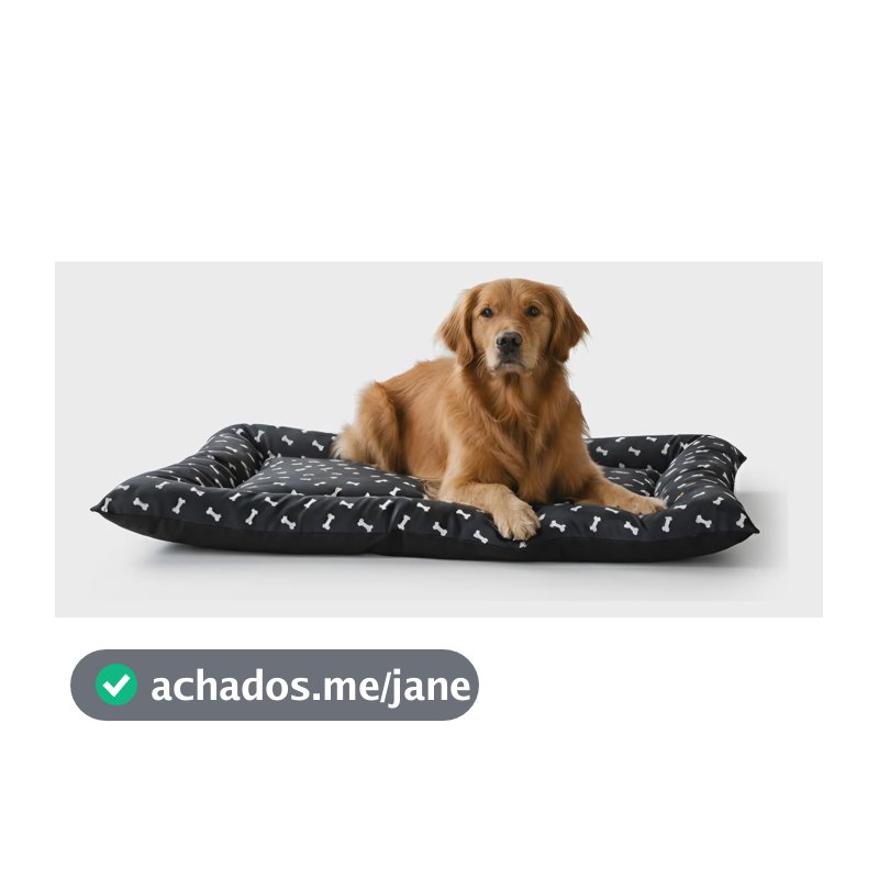 Cama Pet Impermeável Colchonete Premium 76x116 Colchao Gg Preto
