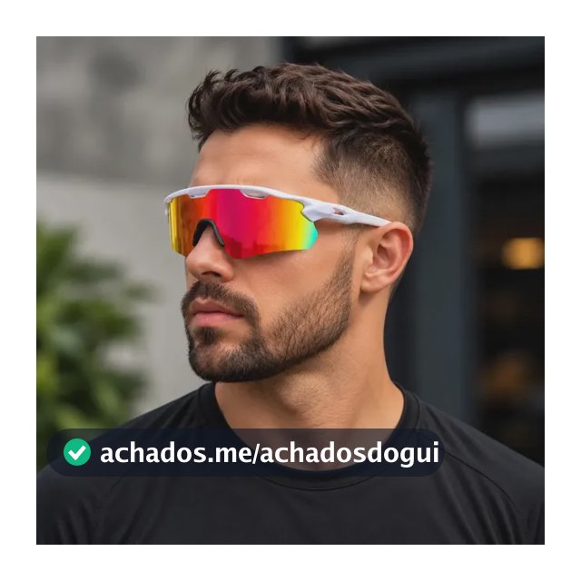 Óculos Esportivo Ciclismo Bike ciclista corrida Proteção Uv400 estilo radar Branco/multicolor