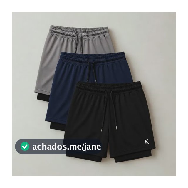 Kit 3 Shorts 2 Em 1 Masculino De Compressão Corrida Academia