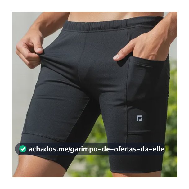 Shorts De Compressão P/ Corrida Masculino C/ Bolsos Laterais