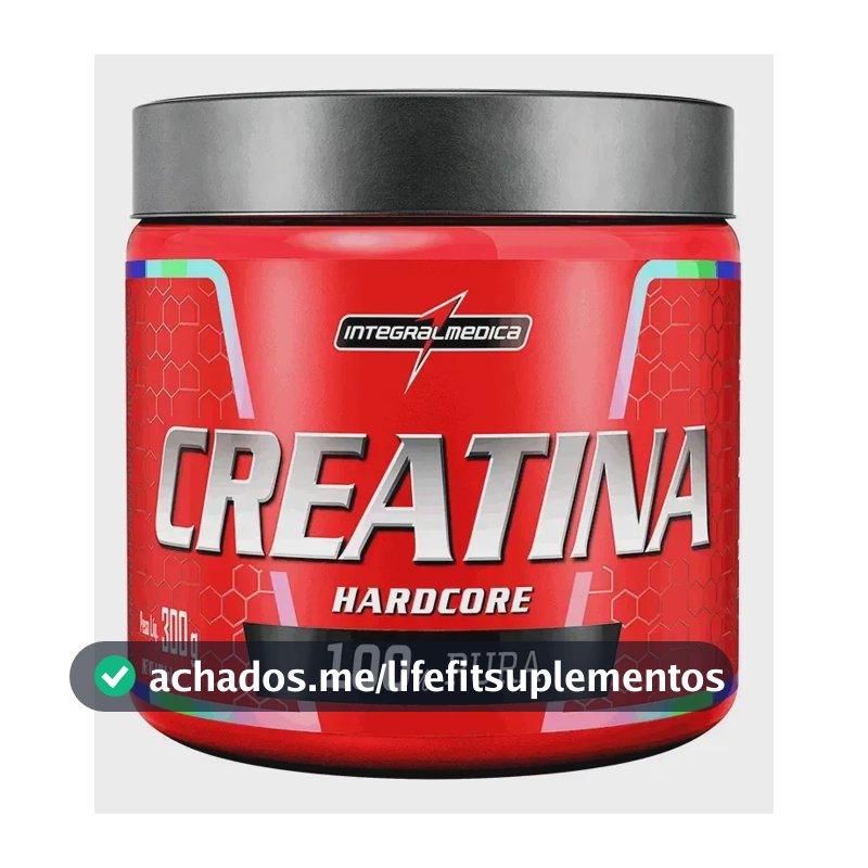 Creatina Integralmédica Monohidratada Hardcore em pó Sem sabor x 300g