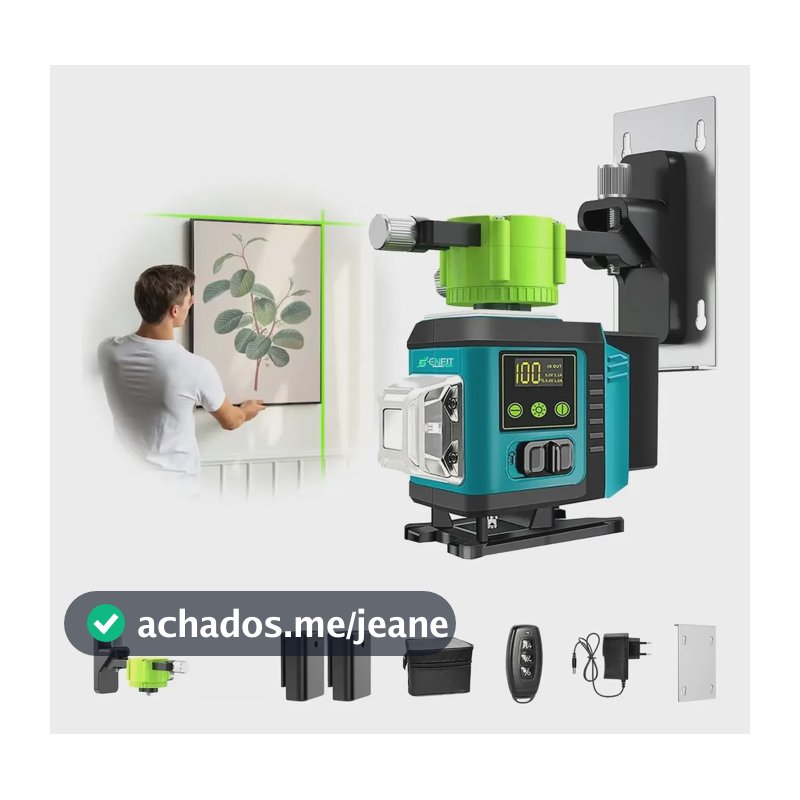 Nível Laser 12 Linhas Verde 40m Controle Pro Recarregável C