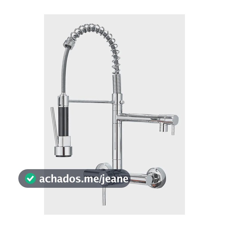 Torneira Cozinha Gourmet Parede Misturador Flexível Prateado Cromado