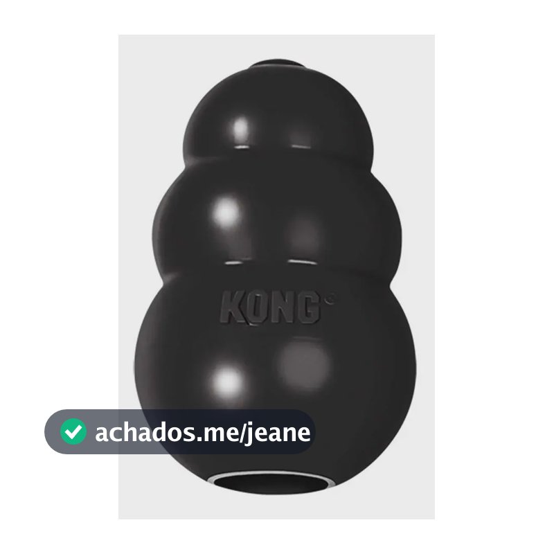 Brinquedo Kong Extreme Grande para Cães Mordedores Fortes Preto