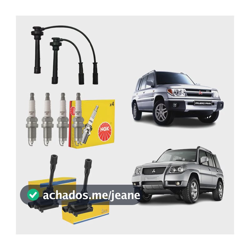 Cabo De Vela + 2 Bobina + 4 Velas Pajero Tr4 Gasolina - Orig Preto