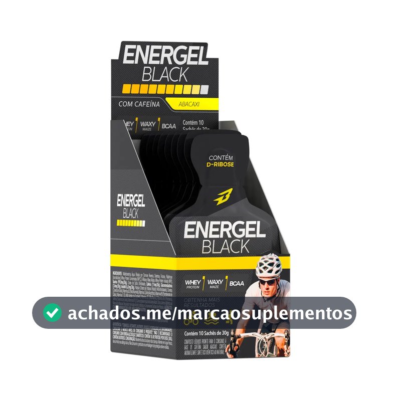 Energel Black 10 Sachês Gel Energético - Bodyaction Sabor Abacaxi