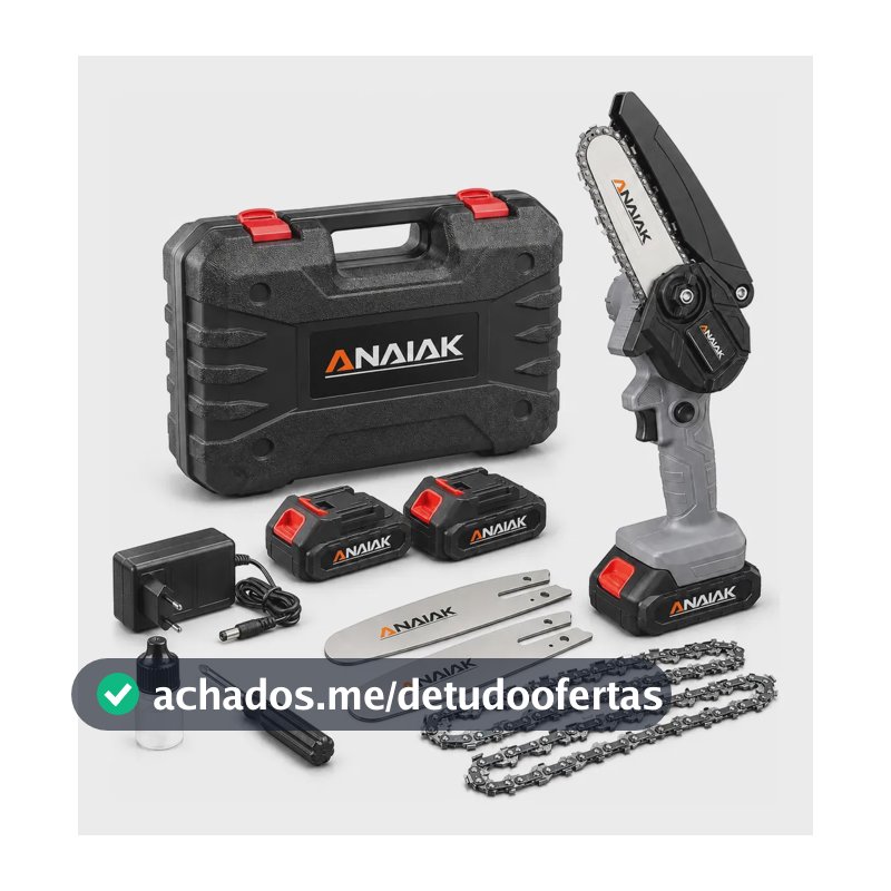 Motosserra Mini 2 Bateria Recarregável 21v Anaiak Ak-110 Cinza 127/220v