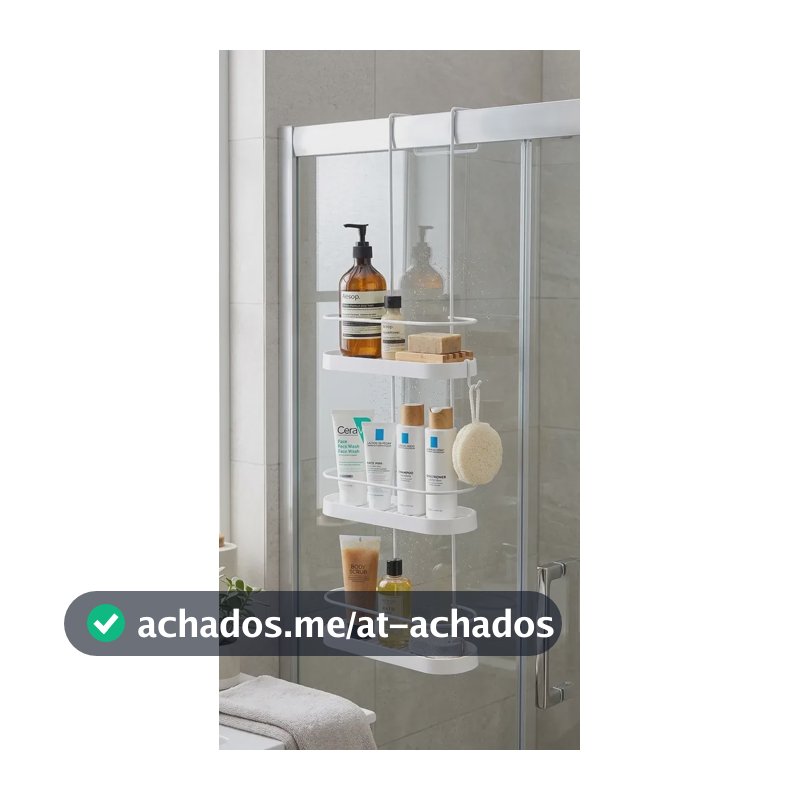 Porta Shampoo Box Banheiro 3 Andares Suporte Premium Triplo Branco