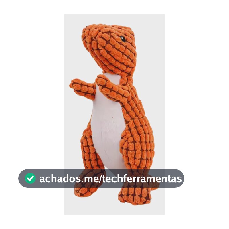 Brinquedo Pelúcia Mordedor Pet Dinossauro Brinquedo Cachorro Cor Vermelho