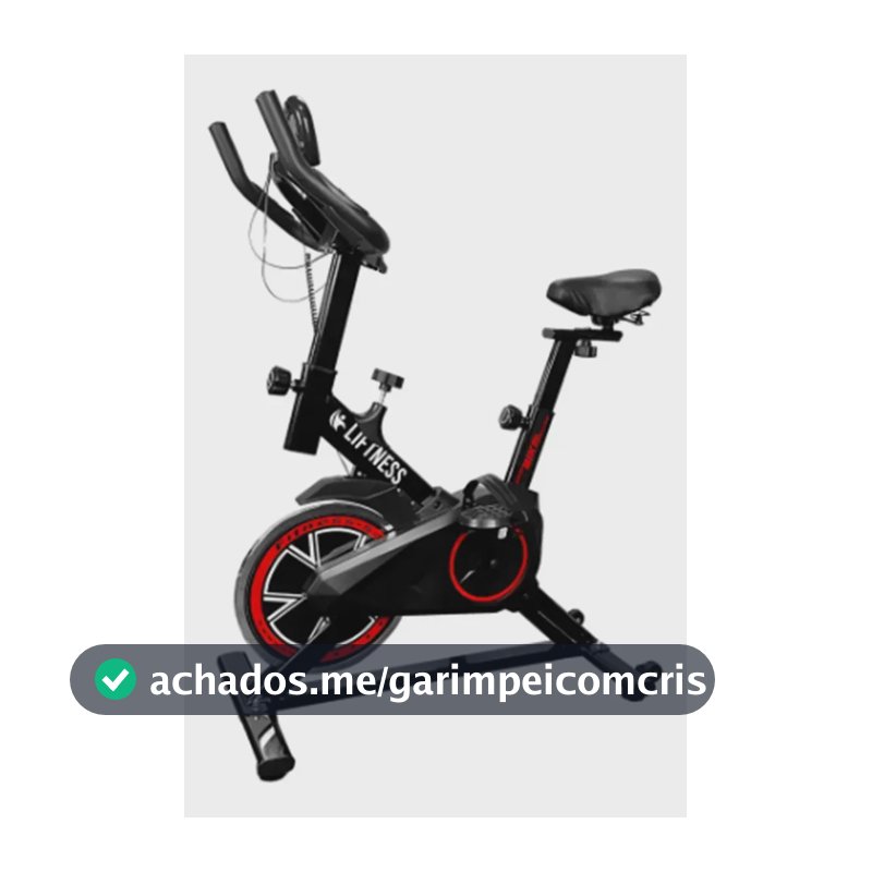 Liftness Bicicleta Ergométrica Fitness SP50PTVM Para Cardio E Musculação Academia Com Base Cor Preto E Vermelho