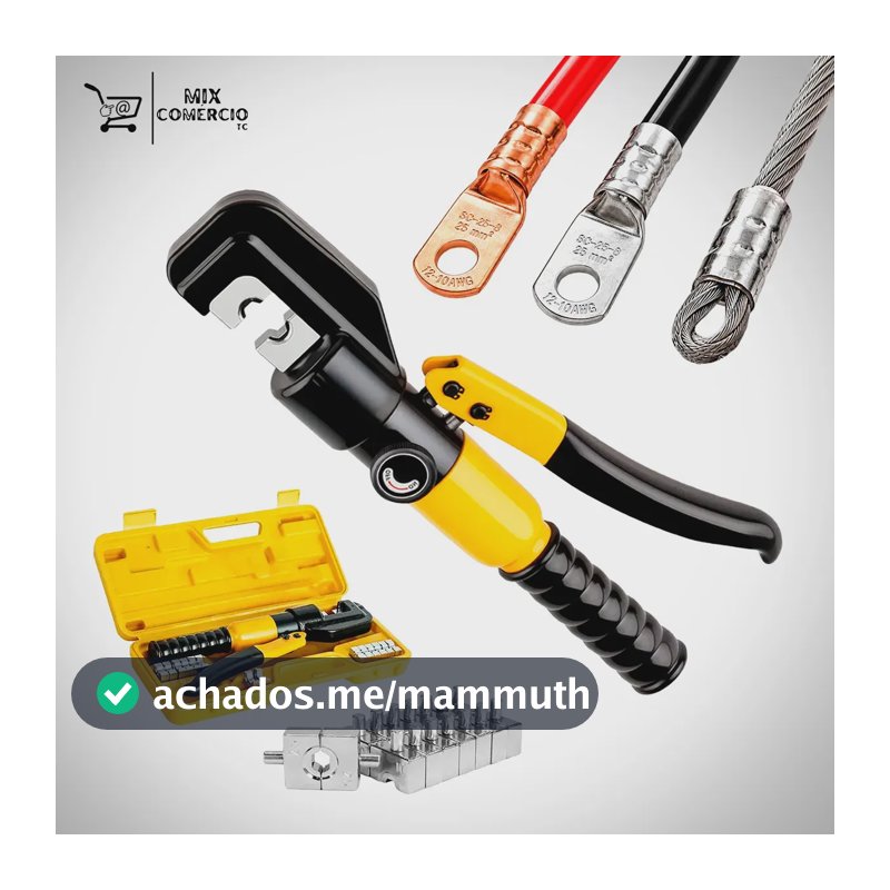 Alicate Hidráulico Crimpador Prensa Terminal 4 A 70mm 6T Para Cabos Elétricos Com Matrizes Ferramenta Profissional De Compressão Para Terminais De Cobre Alumínio E Conectores Instalação Elétrica