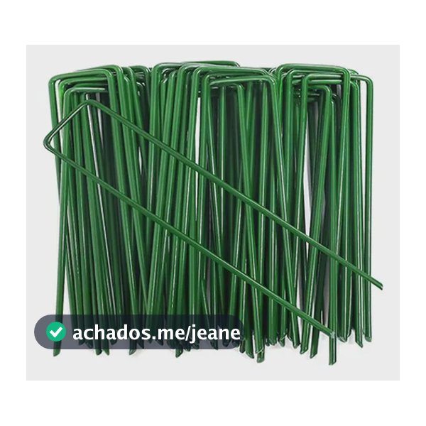 Kit 100 Grampos Gancho Para Fixar Grama Sintética Verde