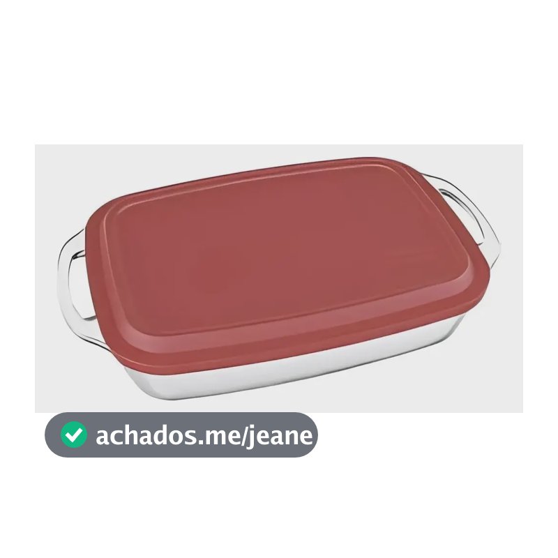 Assadeira Marinex Seletta Retangular 3,5L com Tampa Plástica Vermelha – Nadir 1 Unidade