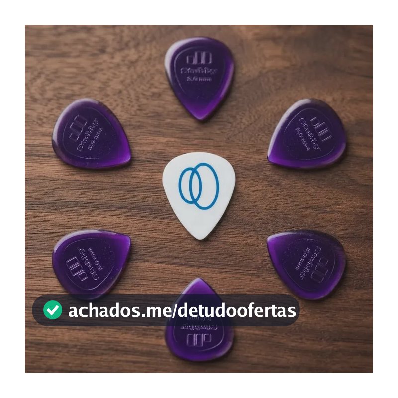 6 Palhetas Dunlop Stubby Jazz 3.00mm (474-300) Palheta para Guitarra Baixo Violão + 1 Palheta Groover