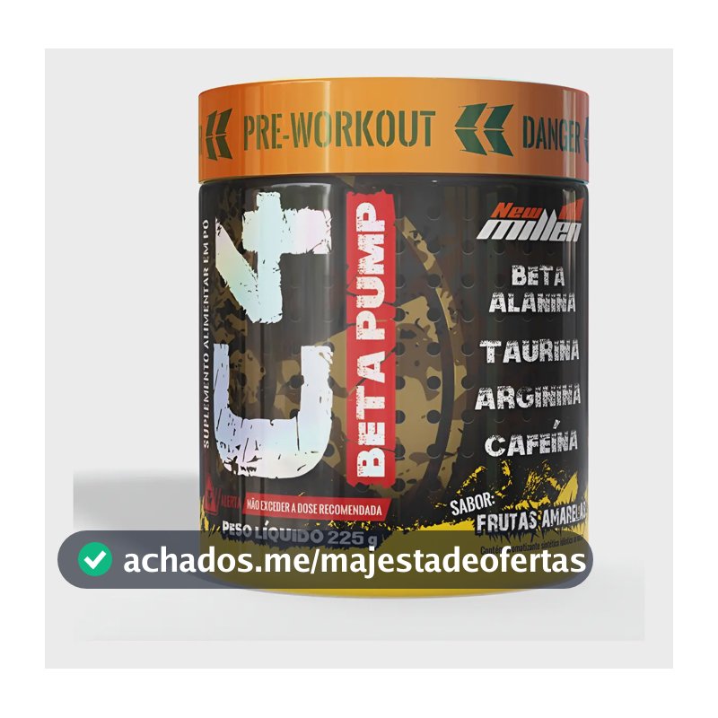 Pré Treino C4 Beta Pump Pote 225g Frutas Amarelas New Millen