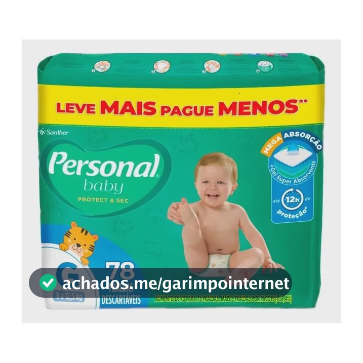 Nova Fralda Personal Protect & Sec Tamanho G 78 Unidades
