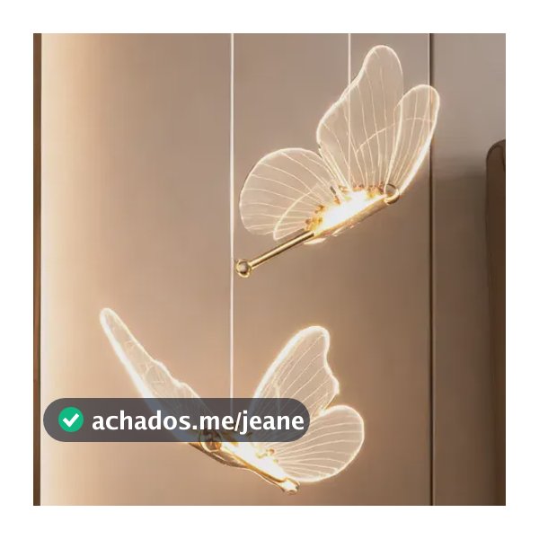 Luminária Pendente LED em Formato de Borboleta, Luminária Decorativa Moderna com Design Elegante 110–265V, Ideal para Quartos, Mesas de Cabeceira e Corredores, Tieesa Dourado