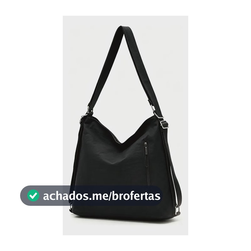 Bolsa Feminina Grande Capacidade E Impermeável Crossbody Preto