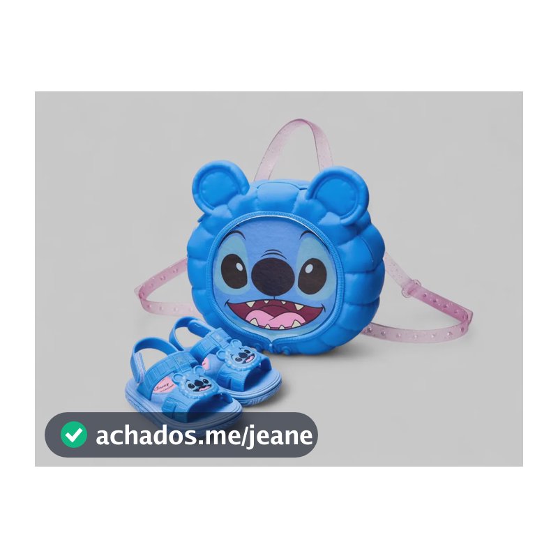 Sandália Grendene Kids Disney Puff Bag Kit-23224 Azul/azul/rosa Liso 20 Br