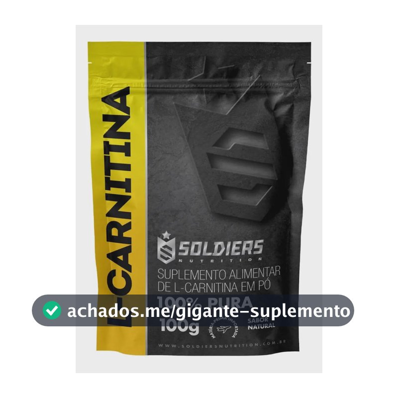 L- Carnitina 100g Em Pó 100% Pura Soldiers Nutrition Suplemento Recuperação Muscular