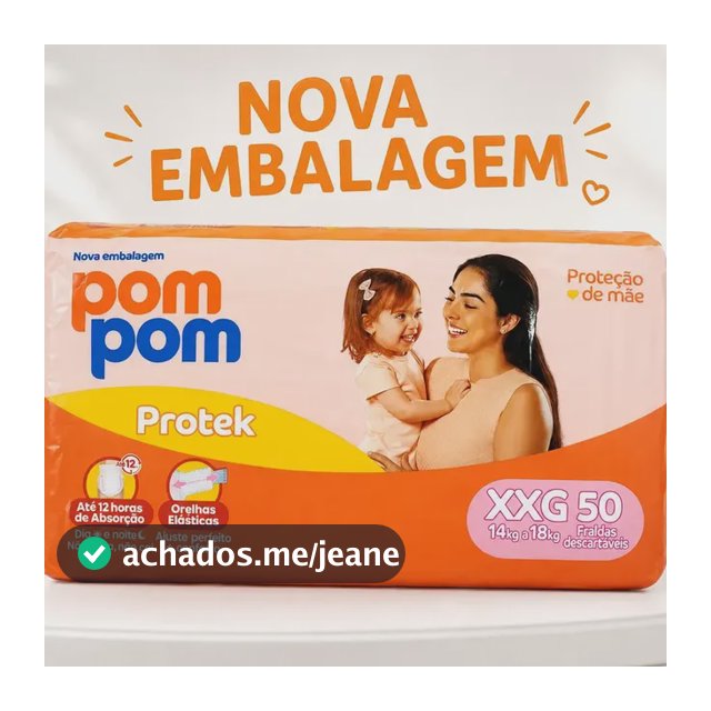 Fralda Pom Pom Derma Protek Hiper Xxg 50 Unidades