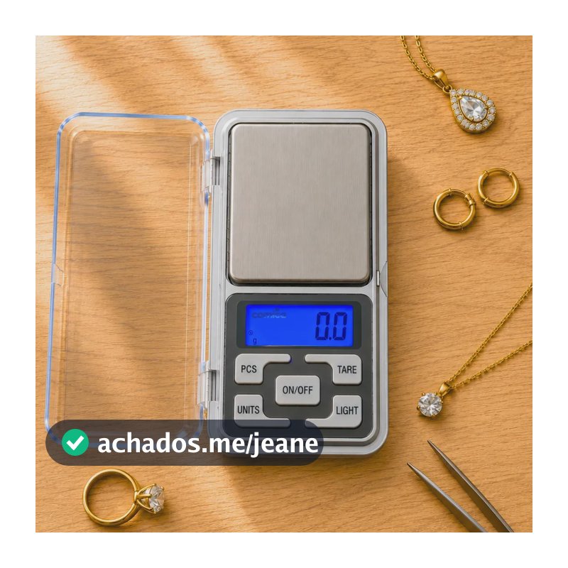 Mini Balança Digital Premium 0,1g A 500g Precisão Portátil Cozinha Jóias Laboratório Aço Inox Acompanha Pilhas Aaa Blackbom Prateado 500 G