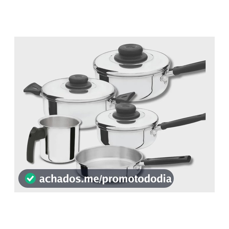 Conjunto De Panelas Caçarolas Polido Fortlar 5 Pçs. Cor Polida