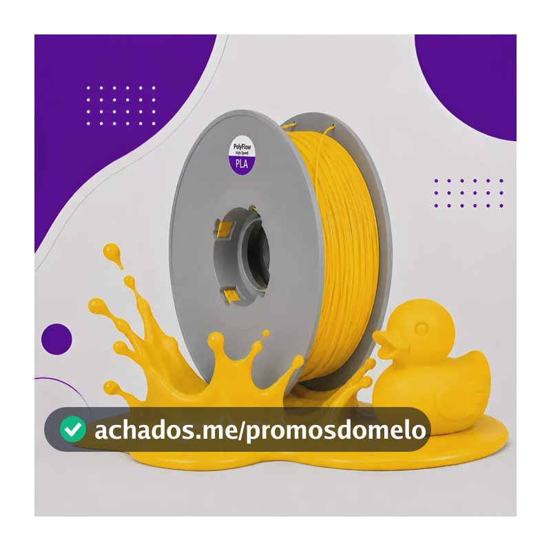 Filamento 3d Pla Polyflow 1,75mm Premium - High Speed 1kg Amarelo