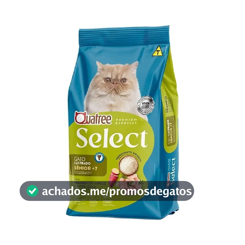 Raçao Quatree Select Gatos Castrados Senior 10,1kg