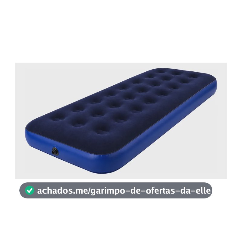 Colchão Inflável Solteiro Camping Casa Umbrella + Kit Reparo Azul