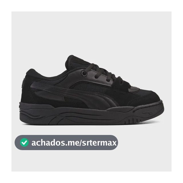 Tênis Puma 180 Skate Robusto Confortável Macio Camurça Black