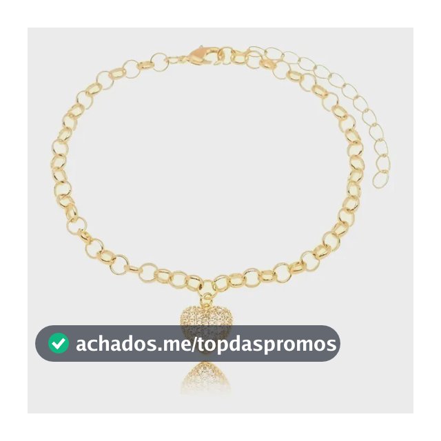 Pulseira Elos Portugues Com Pingente Coração