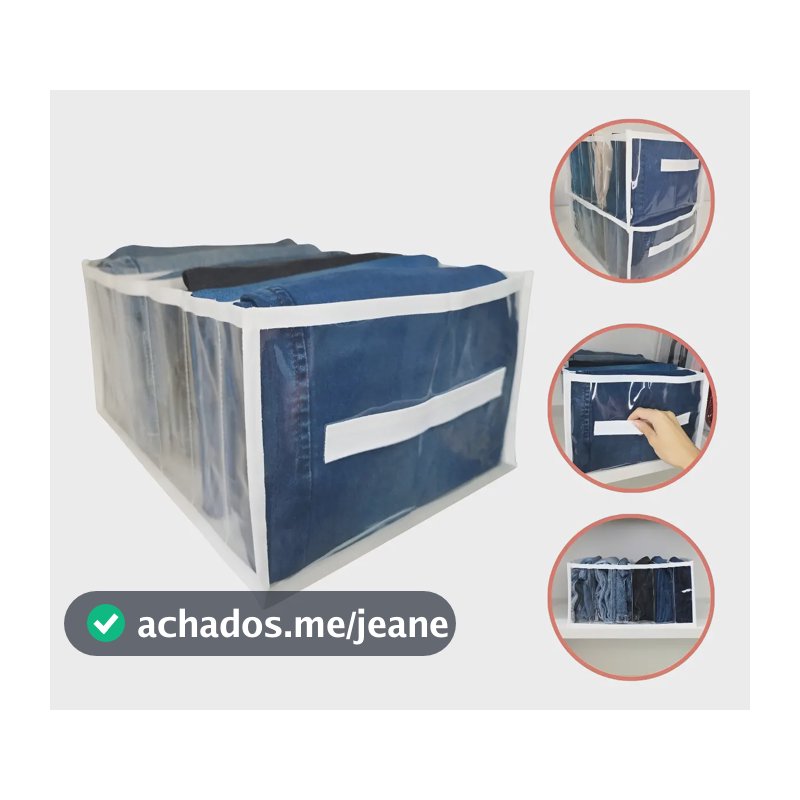 Kit 5 Organizador Calcas Jeans Toalha Lençol Blusas Colmeia Cor Transparente