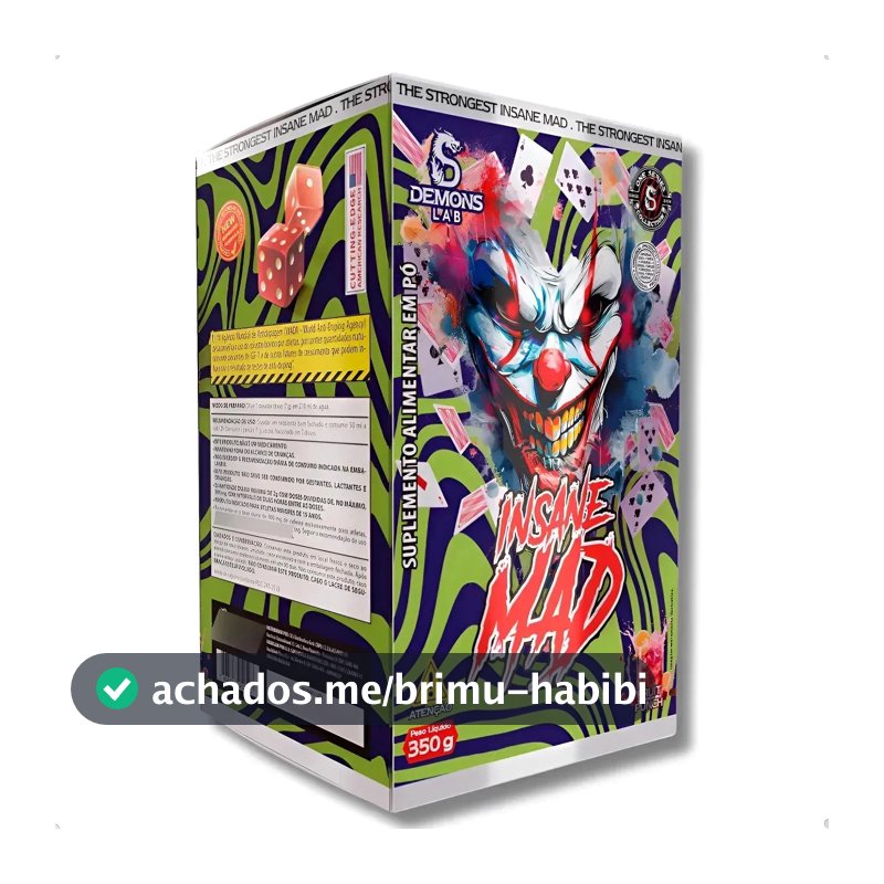 Pré-treino Insane Mad Pote 350g Demons Lab Fruit Punch Sabor Frutas Vermelhas