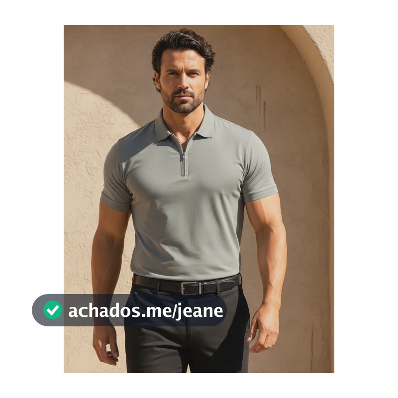 Camisa Gola Polo Zíper Masculina Poliamida Premium Elastano Verde Old Money G1 Liso