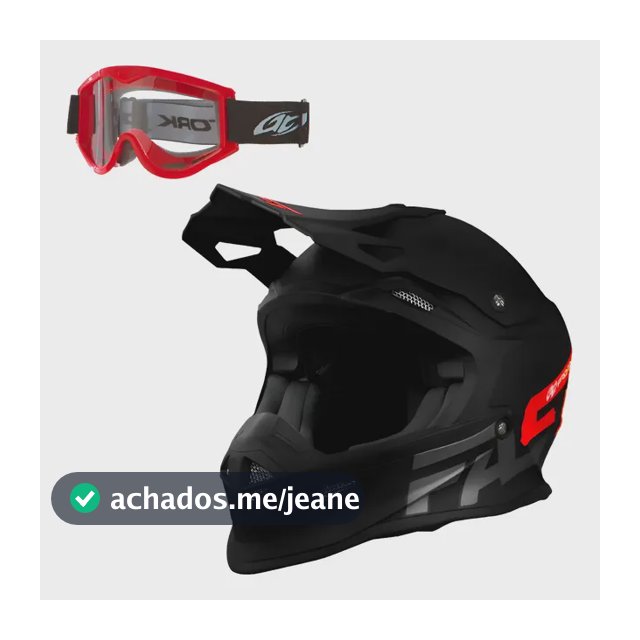 Capacete Off Road Motocross Fast Fosco + Oculos Proteção