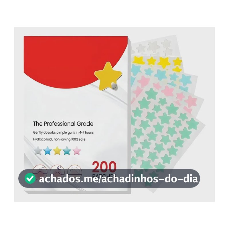 200x Adesivos P/ Acne Seca Espinha Inflamada - Estrelas Normal Noite