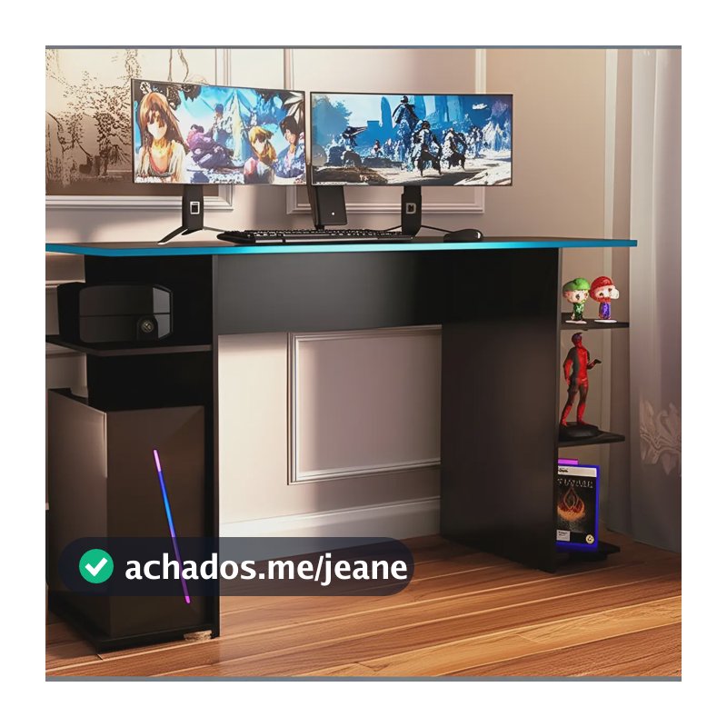 Escrivaninha Mesa Computador Gamer Preto/azul 942422 Madesa