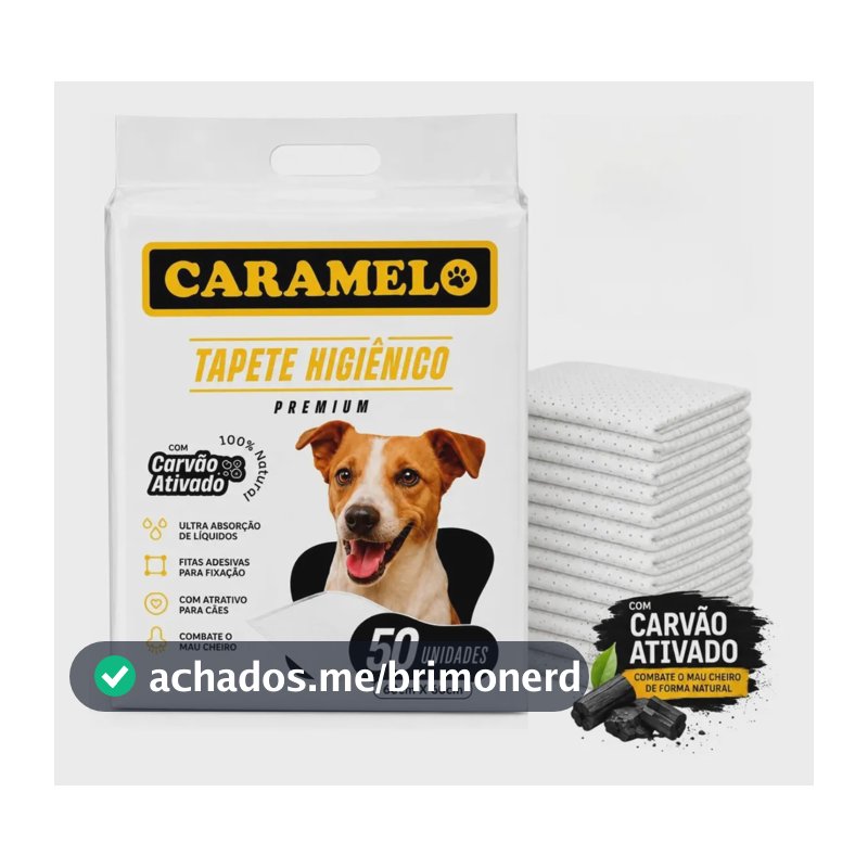 Tapete Higiênico com Carvão Ativado 50 Unidades 60x60 - Caramelo