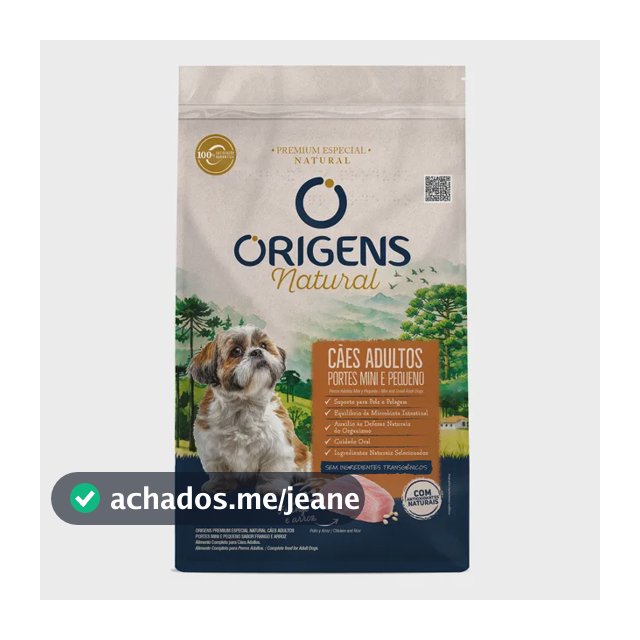Ração Origens Natural Cão Adulto Mini Pq Frango 10,1 Kg